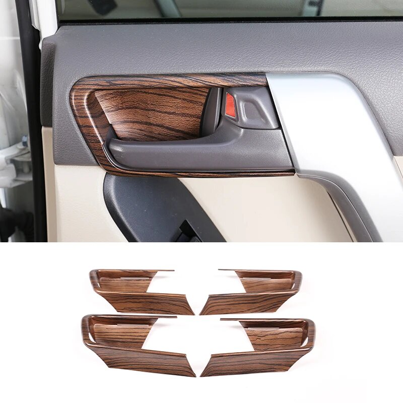 Для Toyota Land Cruiser Prado FJ150 150 2014-2018 Стайлинг автомобиля, внутренняя дверная ручка, чаша, накладка, наклейки, декоративные аксессуары, Pine Wood Grain