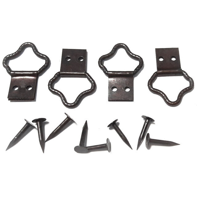 Петля-подвес корона-кольцо для картины фоторамки бронза 4шт