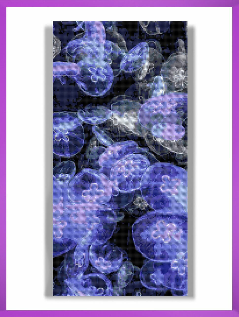 Алмазная мозаика на подрамнике - вышивка Медузы 30 х 60 см