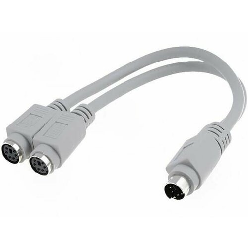 Кабель BQ CABLE C-PS2G2W, Кабель, PS/2 гнездо x2, PS/2 вилка, Дл. кабеля 0,15м, 1шт