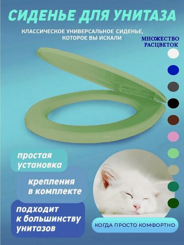 Изображение товара Сиденье для унитаза с крышкой салатовое