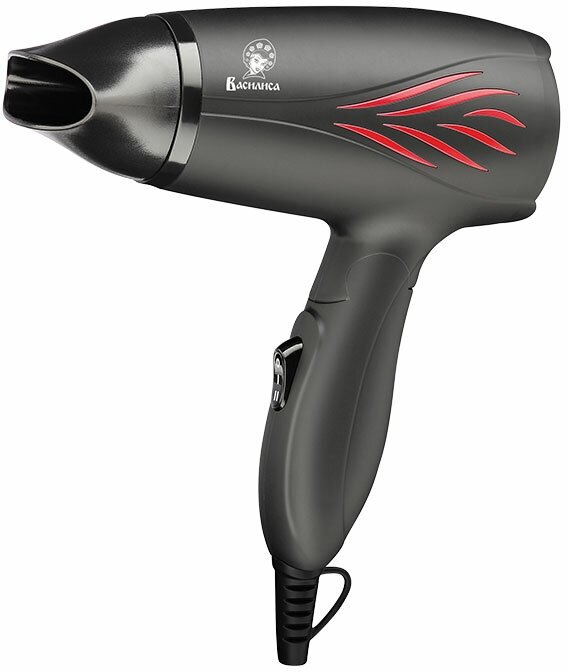 Василиса Фен Василиса ВА-3001, складная ручка, 2 режима мощности, черный с красным