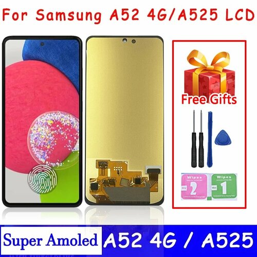 65 качество OLED для Samsung A52 4G A525 SM-A525B Дисплей SM-A525F ЖК-сенсорный экран для Samsung A525 525M A525FDS ЖК-дисплей Black NO Frame 2702₽