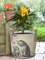 Декоративная корзина из войлока "Кошачья любовь" 19 л, JoyArty, серия День св. Валентина