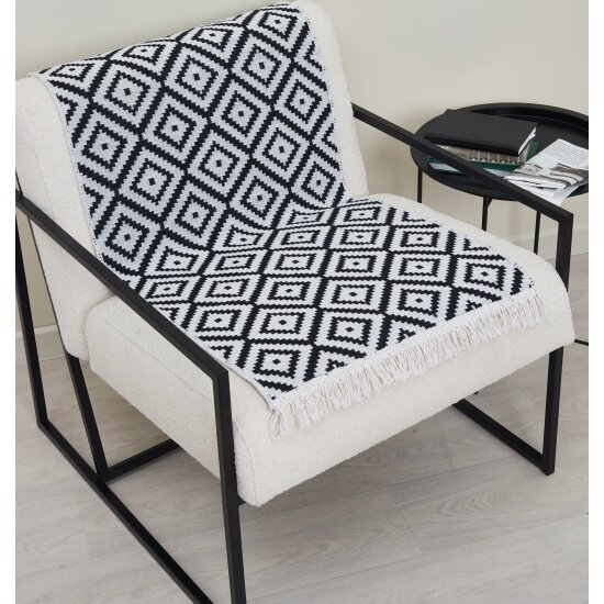 Коврик L cadesi Kilim GOLD из хлопка 60х90 серый черный