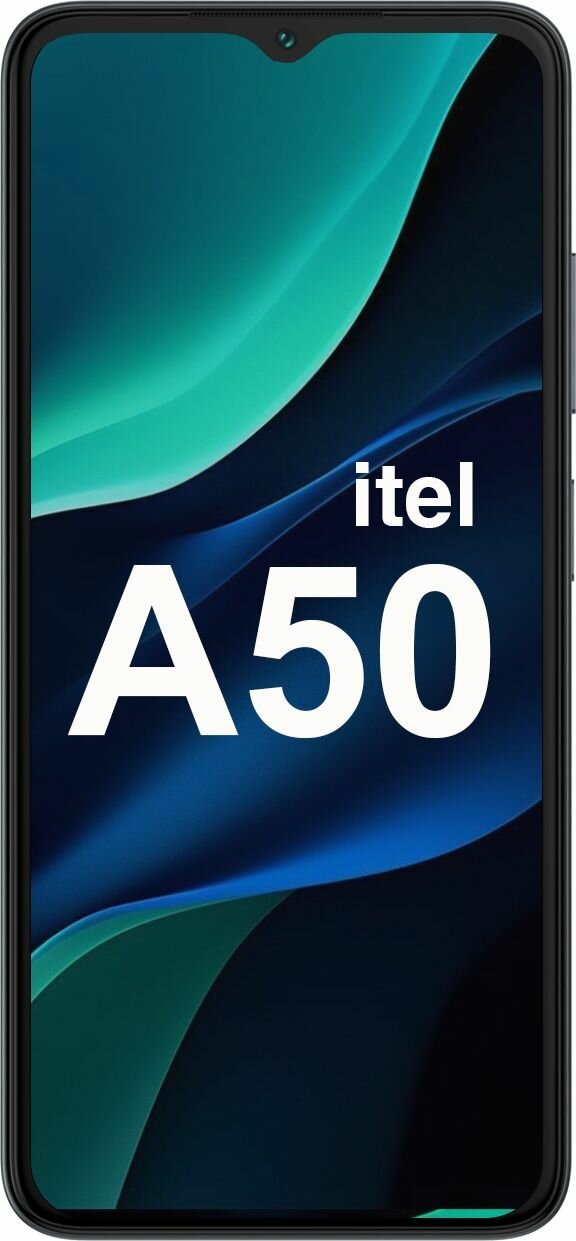 Смартфон Itel A667LP A50 64Gb 3Gb черный моноблок 3G 4G 2Sim 6.6" 720x1612 Android 14 8Mpix 802.11 b/g/n GPS GSM900/1800 GSM1900 A-GPS microSD max512G