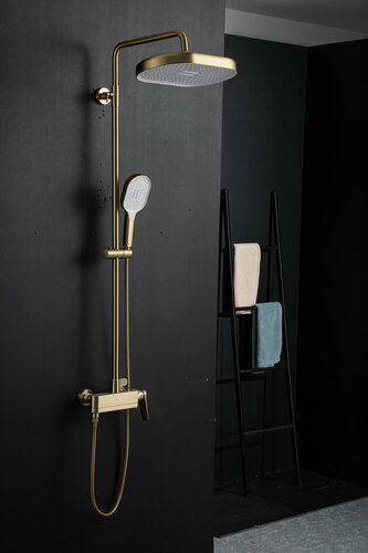 Изображение товара Душевая система с тропический душем Gappo G24 G2410-3 латунь, цвет сатин золотой