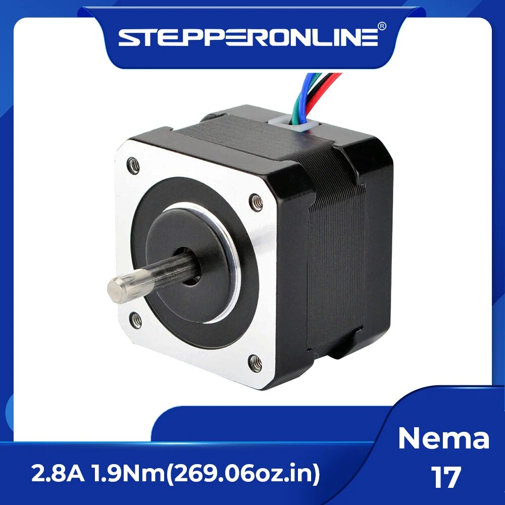 STEPPERONLINE Nema 17 шаговый двигатель с двойным валом 42x34 мм 1,8 градуса 26Ncm 0,4A 12 В 4-выводной для 3D-принтера DIY с ЧПУ, 5mm