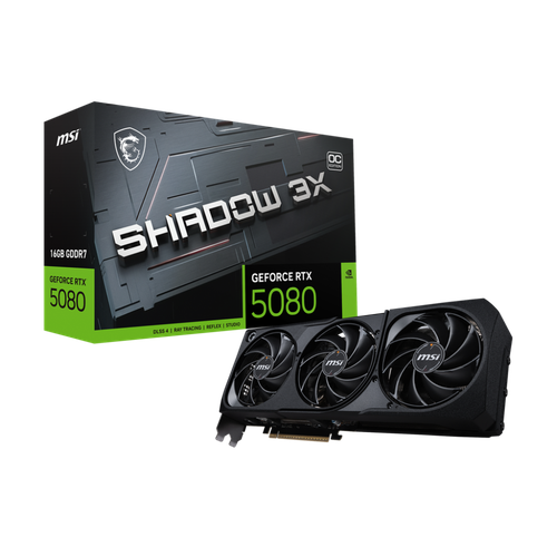 Видеокарта MSI GeForce RTX 5080 SHADOW 3X OC 16G G5080-16S3C 175088₽