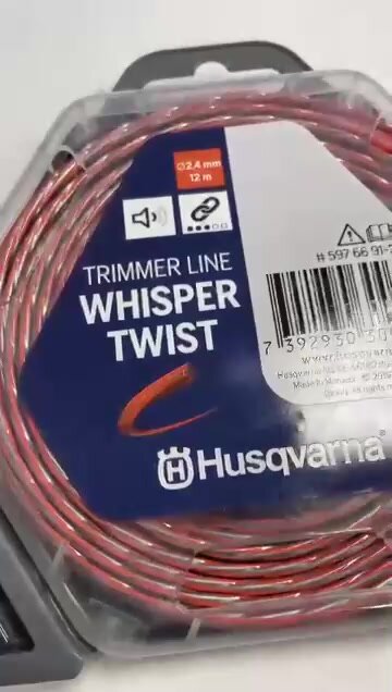 Шнур кордовый 2,4x12 Whisper Twist Husqvarna (бесшумный, ProPolimer), 5976691-20 — фото 1