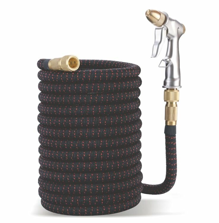Садовый шланг DORN PRO растягивающийся от 7 до 22 м + пистолет распылитель (латунь)