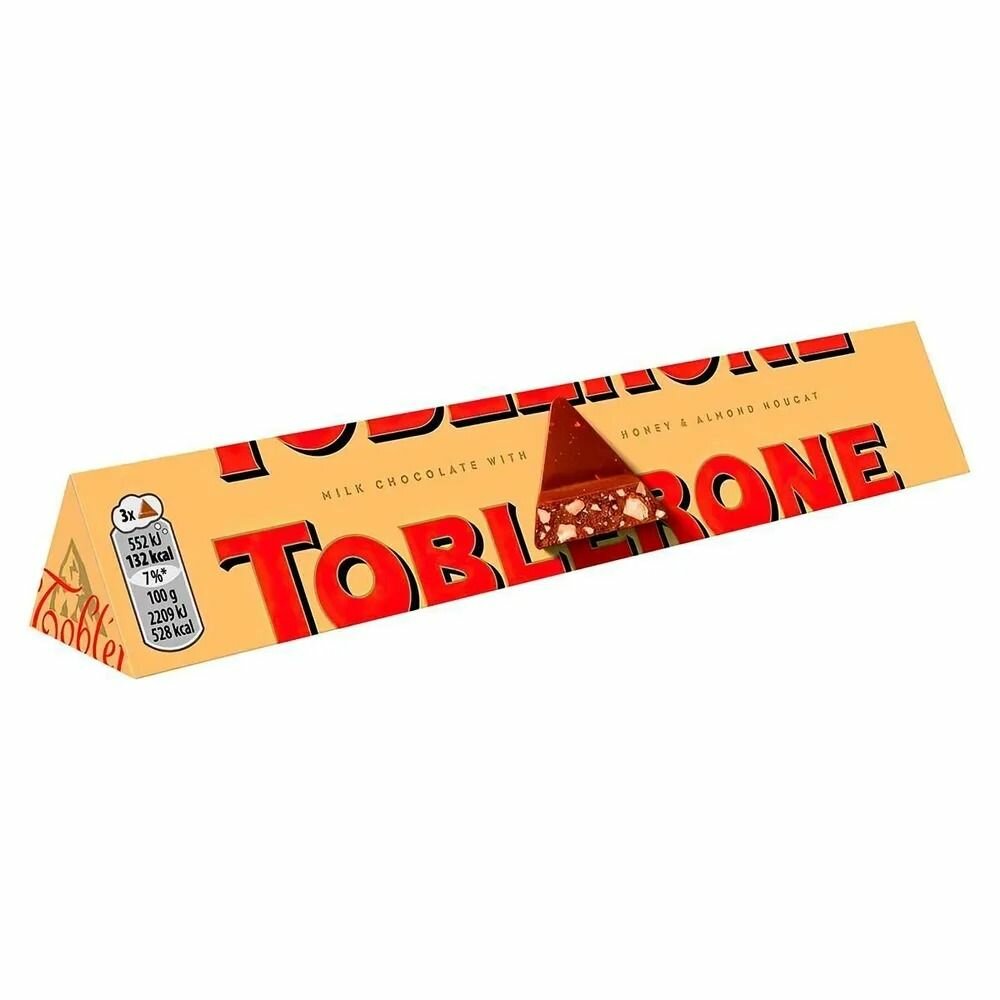 Шоколад Toblerone Молочный с медово-миндальной нугой, 100 гр. (Швейцария)