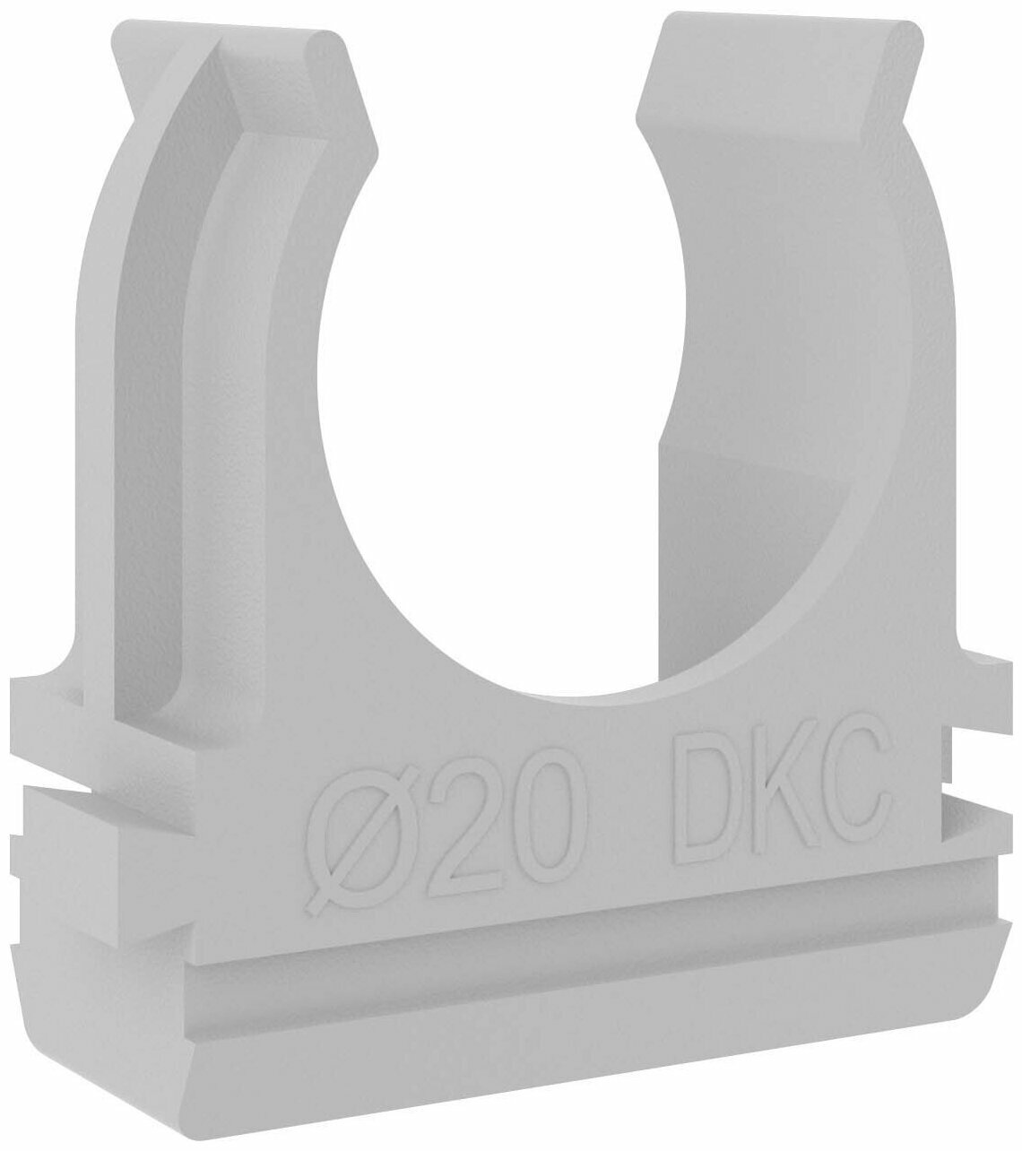 Крепеж-клипса для труб 20 мм DKC (51020) с защелкой серая (100 шт.)