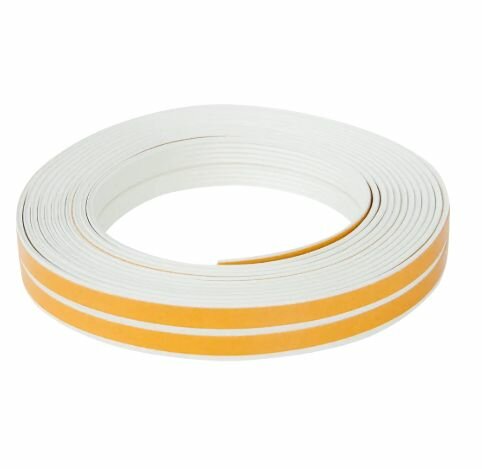 Уплотнитель самоклеящийся для окон ПВХ 9 м 10x2 мм белый
