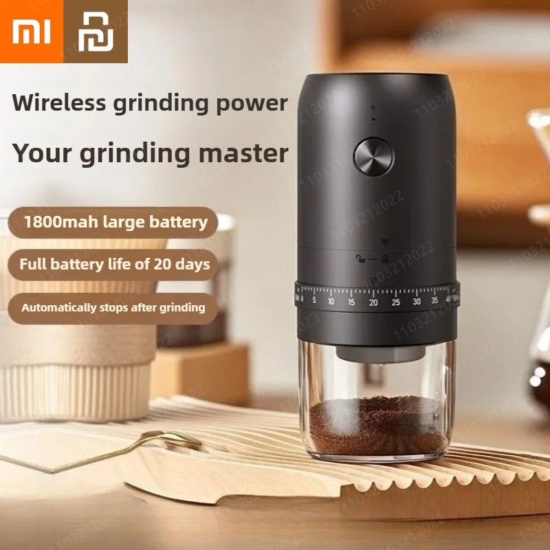 Картинки Электрическая кофемолка Xiaomi Youpin, портативная, 40 передач, внешние регулируемые домашние перезаряжаемые кофемолки, кофемашина, подарок