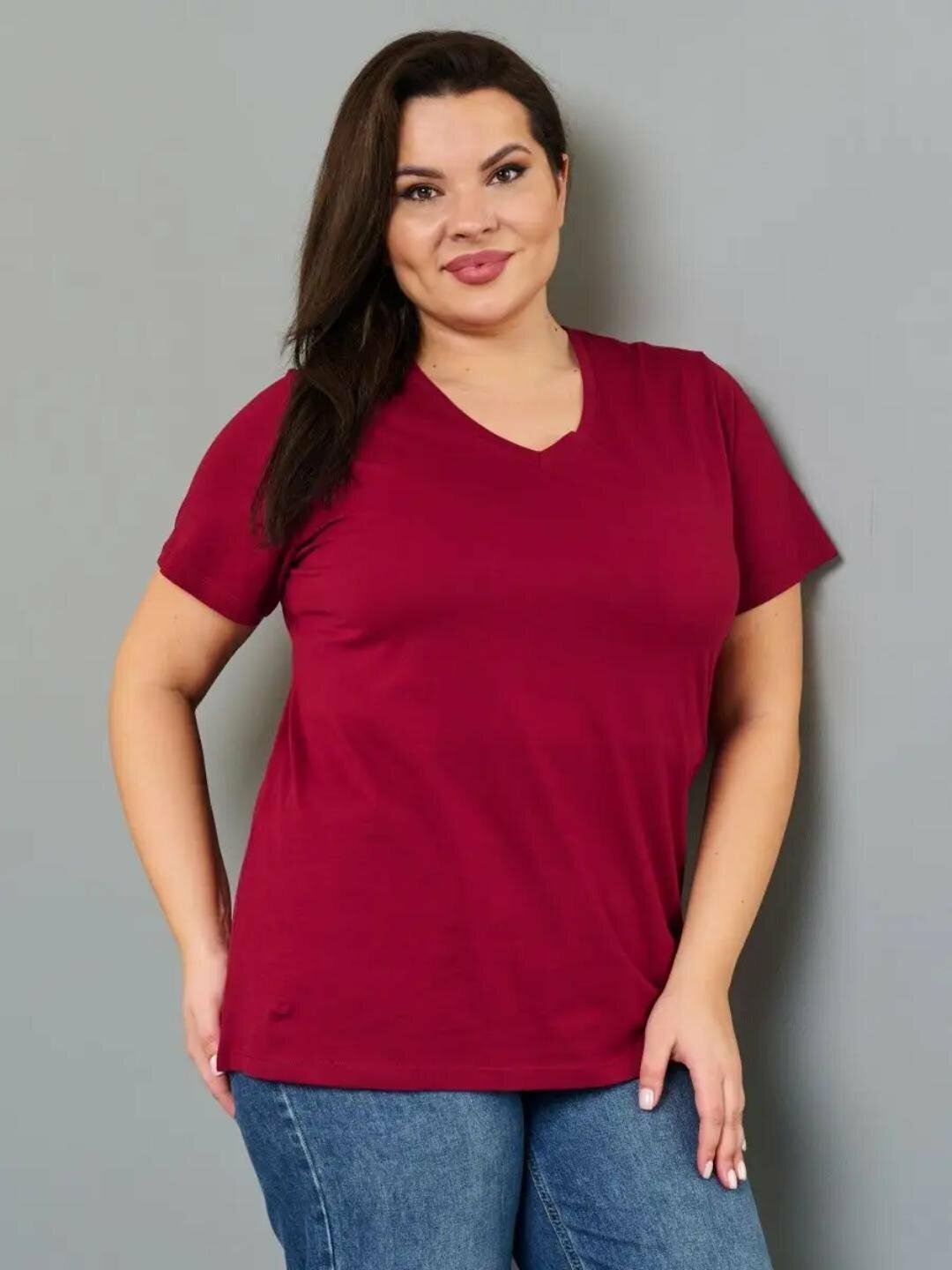 Футболка спортивная, размер 58-60, темно-бордовый — фото 1