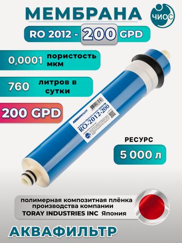 Изображение товара Мембрана для фильтра обратного осмоса Аквафильтр RO 2012-200GPD