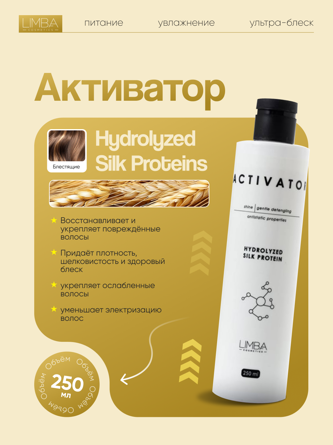 Активатор Limba Cosmetics Activator Hydrolyzed Silk Protein, 250 мл