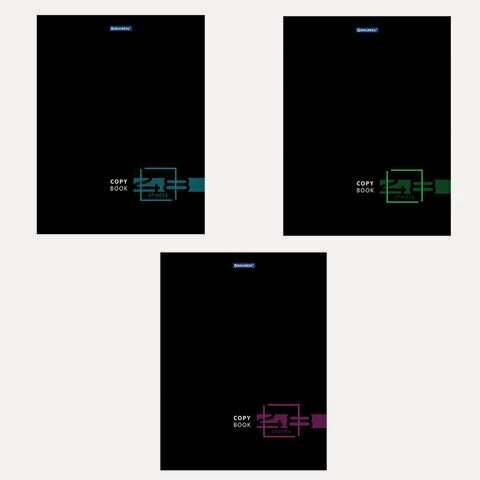 Изображение товара 10 шт. Тетрадь А4, 48 л, BRAUBERG, скоба, клетка, глянцевый лак, "DARK", 404042