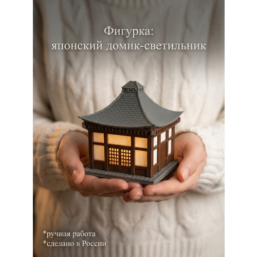 фото Домик-ночник светодиодный, 7х6х6,5 см, японский домик