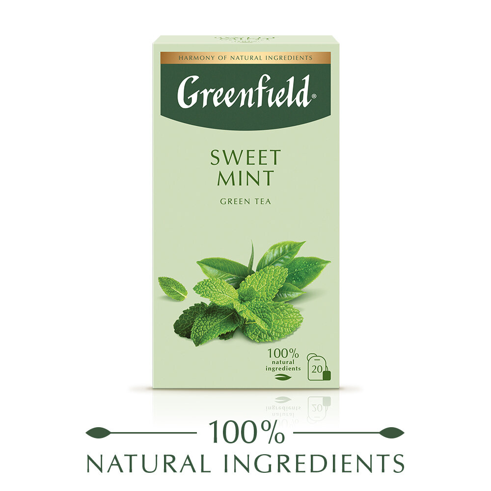 Чай зелёный Greenfield Sweet Mint мятный в пакетиках, 20 пак.