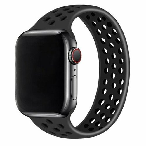 Ремешок-браслет силиконовый перфорированный Solo Loop для Apple Watch 42/44/45/49 мм, M(145мм), черный (4)