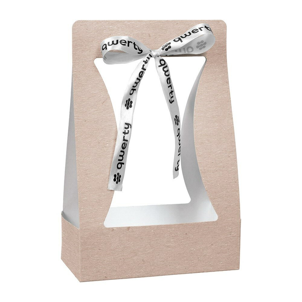 Пакет для цветов QWERTY Корзина с лентой бежевый 74097