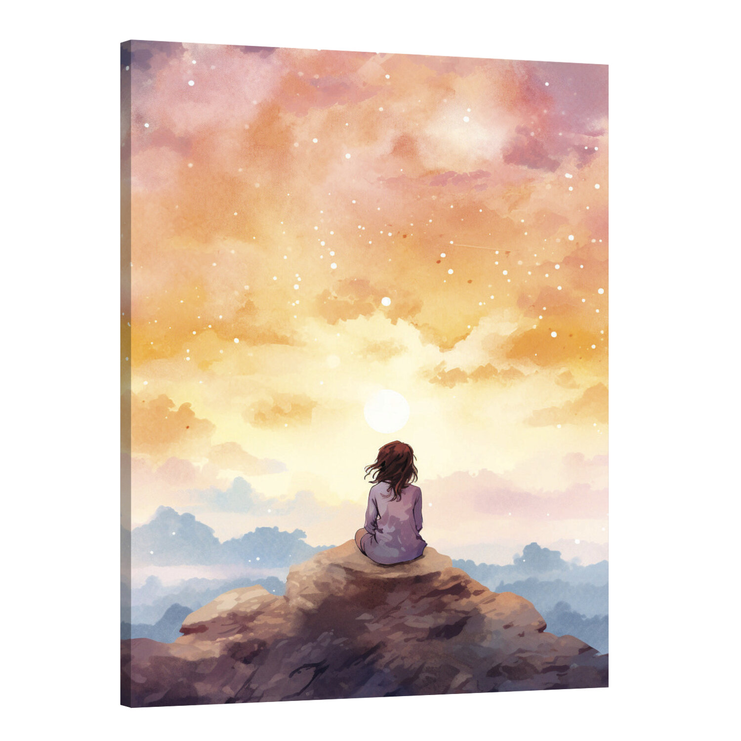 Интерьерная картина 50х70 "Девочка, раскрашивающая мир"