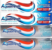 Зубная паста Aquafresh Освежающе-мятная и Сияющая белизна, 100 мл х 4 шт