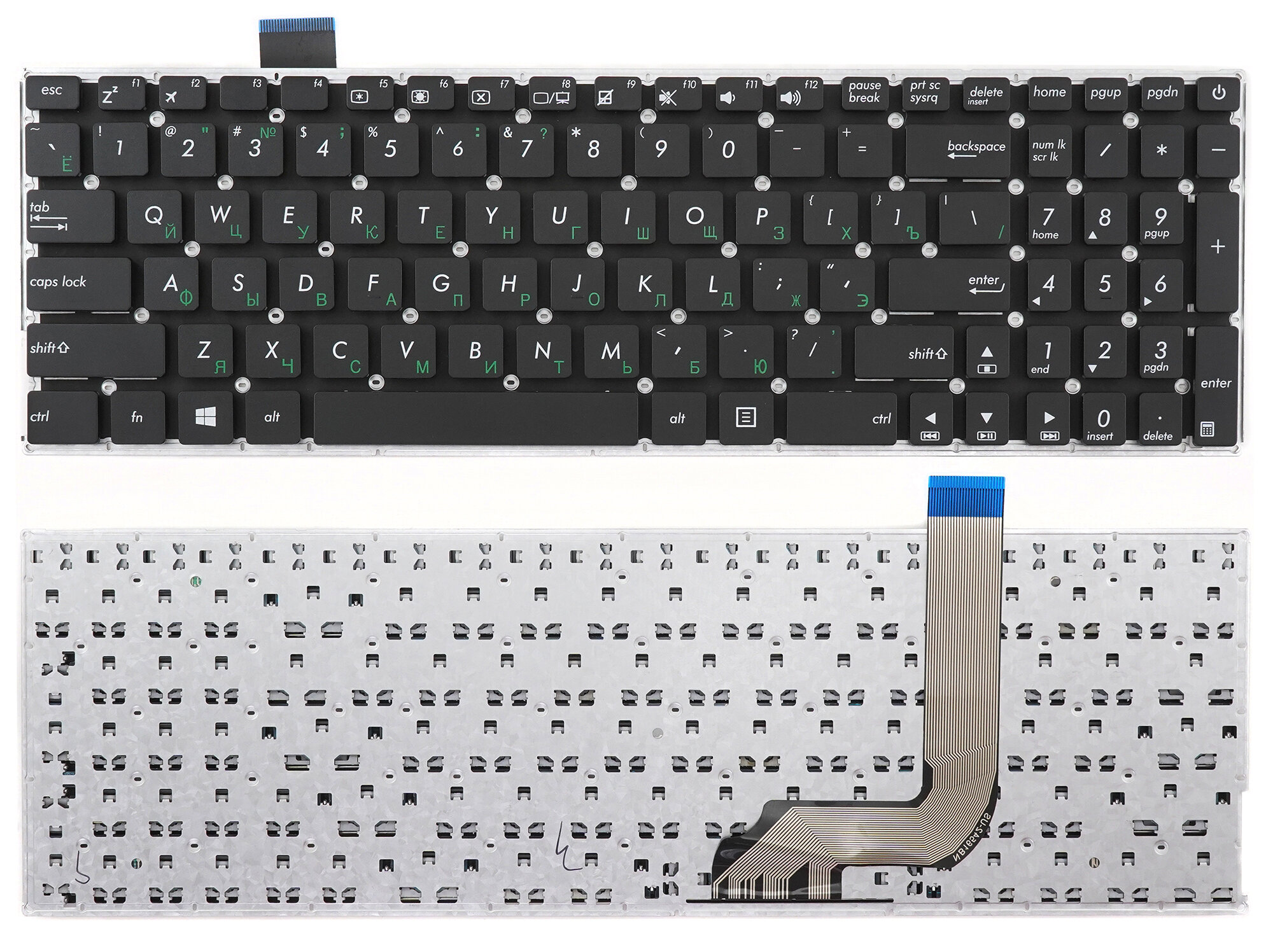 Клавиатура для Asus F542, F542U, F542UA черная без рамки