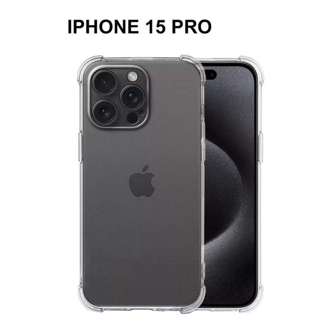Защитный чехол на iPhone 15 Pro противоударный / прозрачный / силиконовый / тонкий / с защитой камеры / для айфон 15 про