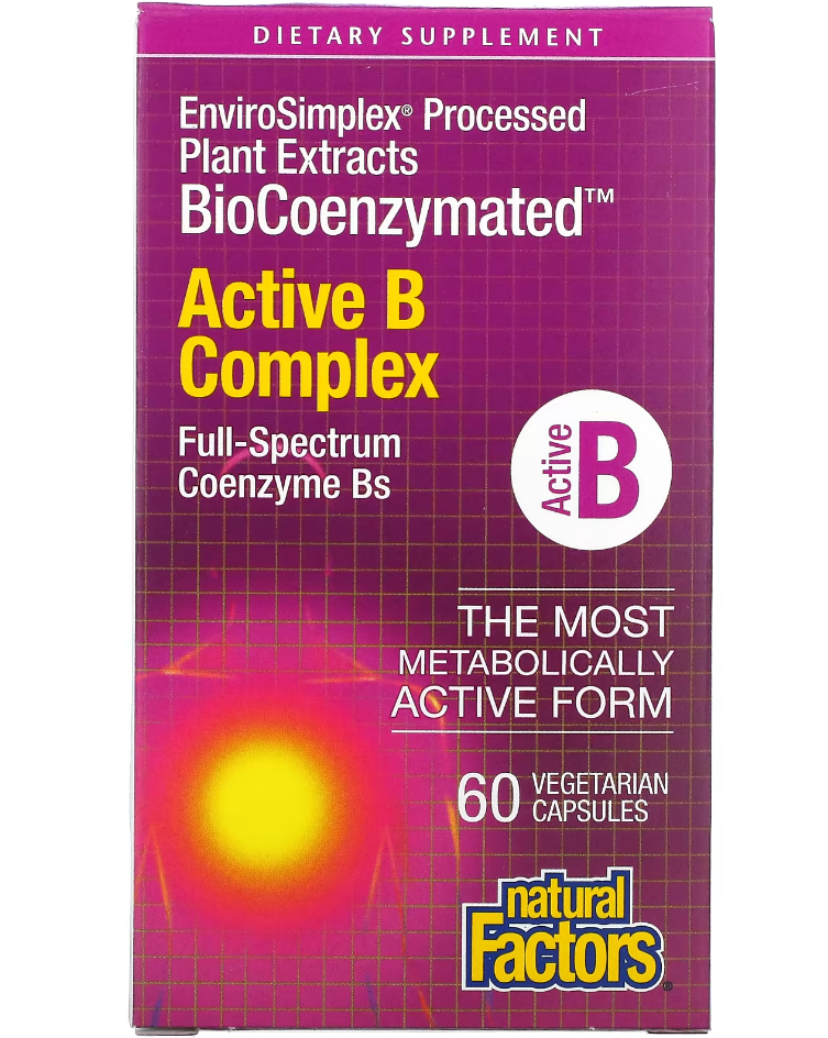 Natural Factors Active B Complex BioCoenzymated 60 Vegetarian Capsules (Natural Factors)