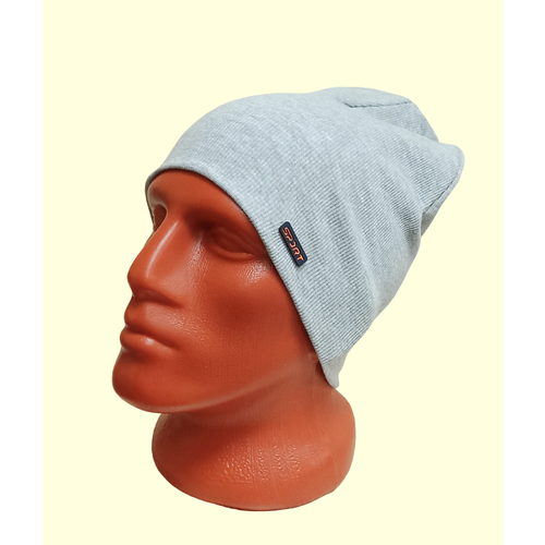 фото Шапка бини scandza, размер 56-60, оранжевый, серый