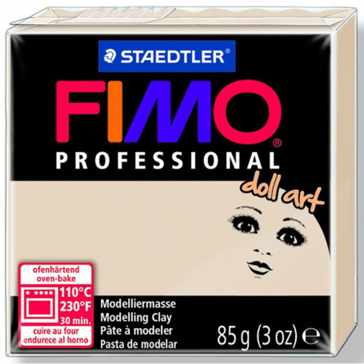 Пластика для изготовления кукол FIMO Professional doll art 55 х 55 х 24 мм полупрозрачный бежевый FIMO 8027-44