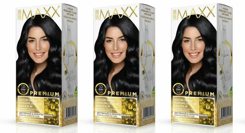 MAXX DELUXE Краска для волос Premium, тон 1 Черный, 110 г, 3 шт