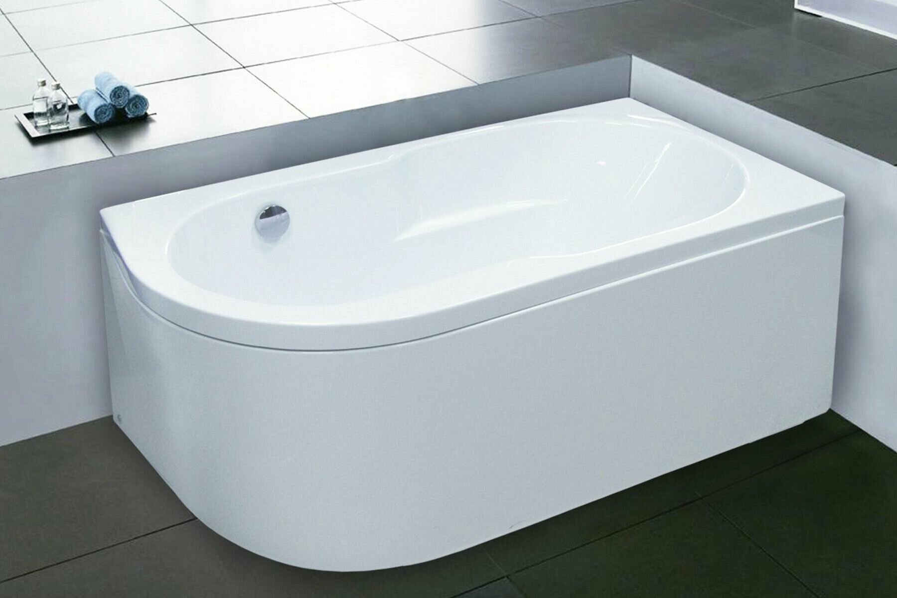 Акриловая ванна AZUR 150x80x60 правосторонняя