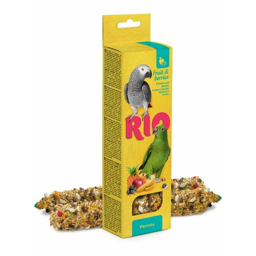 RIO Палочки для попугаев с фруктами и ягодами, 2 х 90 г лакомство для попугаев с фруктами и ягодами rio 180 г