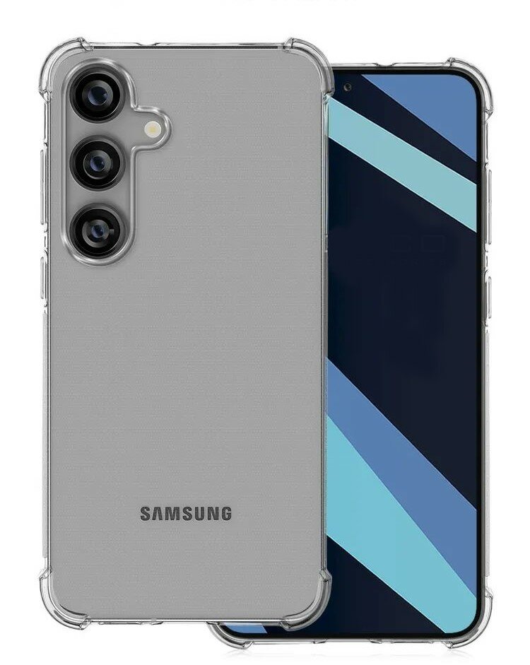 Противоударный прозрачный чехол с защитой камеры для Samsung Galaxy S24 (Самсунг Галакси С24)