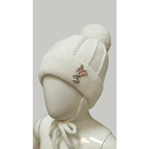 фото Шапка бини мегашапка, размер 46-48, белый