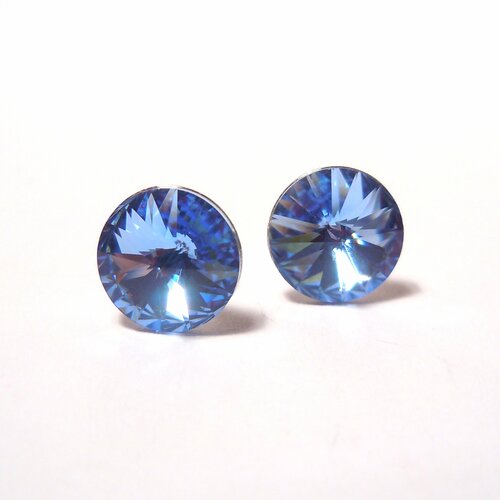 Серьги пусеты  Пусеты ELIS 8мм/Чехия, кристаллы Swarovski, размер/диаметр 8 мм, голубой
