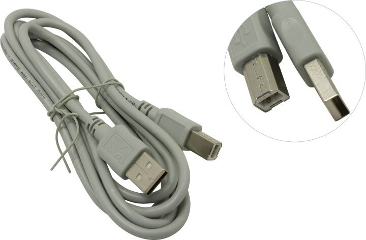 Кабель USB2.0 HAMA H-34694 (серый), USB A (m) - USB B (m), 1.5м [00034694] - фото №7