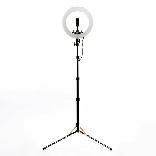 Комплект кольцевой светодиодный осветитель 40Вт 3200-5500K со стойкой QZSD Q14186 KIT BLACK 625000₽