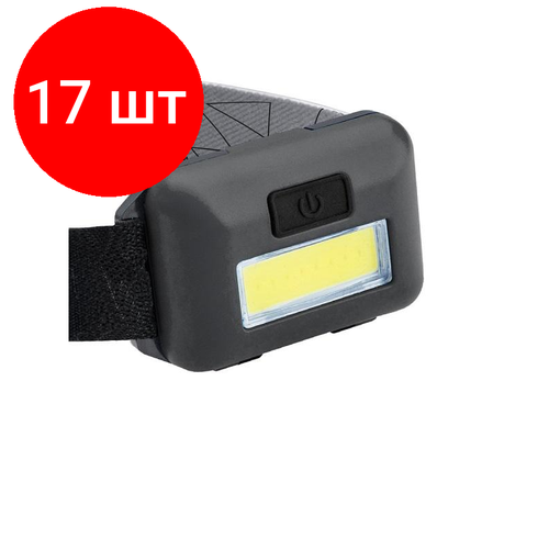 Комплект 17 штук, Фонарь налобный светодиодный космос KOC-H101-COB 3Вт, 3 режима комплект 2 штук фонарь налобный светодиодный космос koc h101 cob 3вт 3 режима