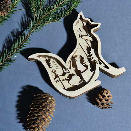 Многослойная раскраска Лиса