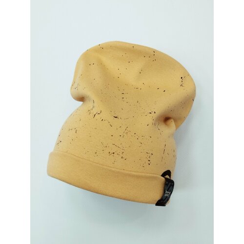фото Шапка мой ангелок для мальчиков, трикотажная, размер 4-5 лет, горчичный