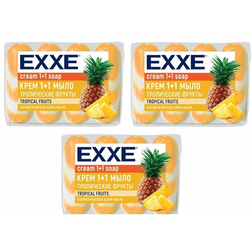 EXXE Мыло, тропические фрукты, 4 шт, 300 гр, 3 уп