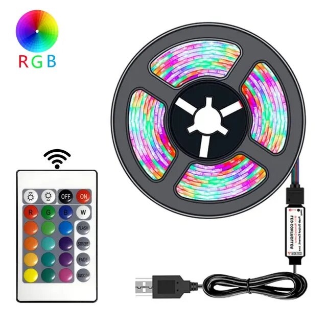 Светодиодная лента RGB с пультом управления 15м - фотография № 1