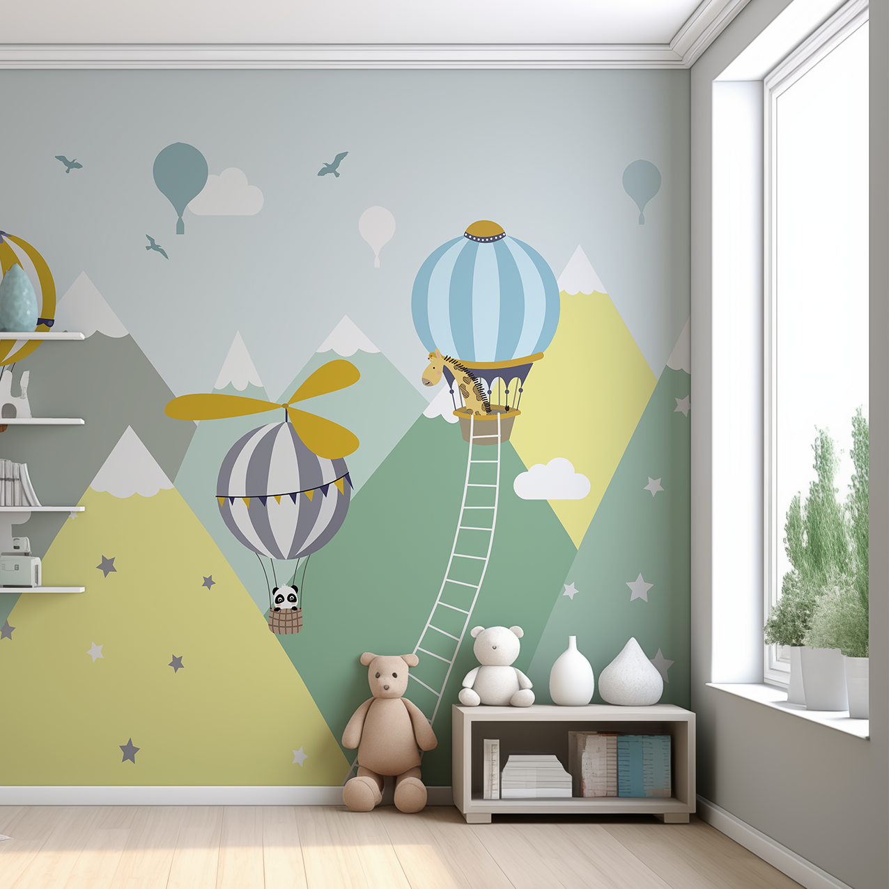 фото Фотообои детские Fotooboikin "Горы с шариками" 300х270