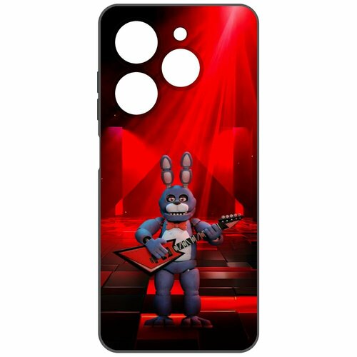 Чехол-накладка Krutoff Soft Case фнаф (FNAF) - Бонни с гитарой для TECNO Spark 20С черный чехол накладка krutoff soft case фнаф fnaf бонни с гитарой для tecno spark 8c черный