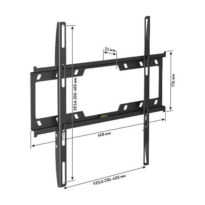 Кронштейн Holder F4614-B черный для ЖК ТВ 32-55" настенный фиксированный до 40 кг - фото №4